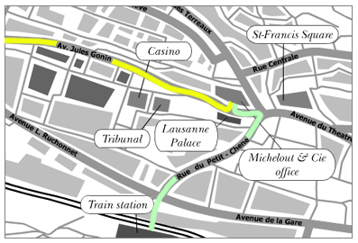 Carte dtaille de Lausanne